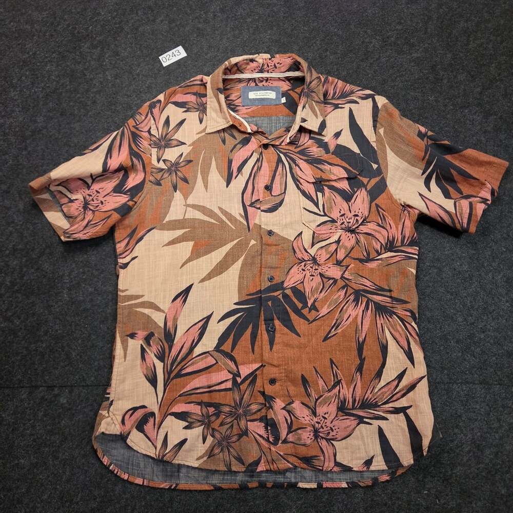 Ace Rivington Santa Barbara CA Floral Tropical Short Sleeve Button Down Shirt Si